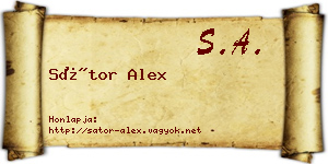 Sátor Alex névjegykártya