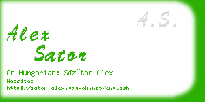 alex sator business card